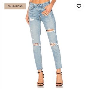 GRLFRND Light Wash Ripped Skinny Jeans